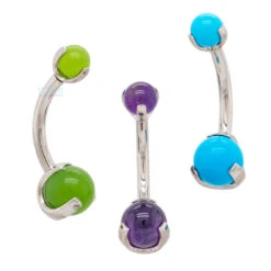 Stone Ball Navel Curve In Prong Setting