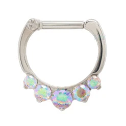 "Odyssey" Clicker #6 With 5 Graduated Faceted Gems- 14 Ga. 1/4" Post