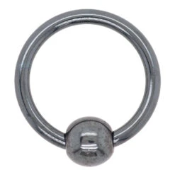 Black Niobium Captive Bead Ring (CBR) -Starfire – Body Jewelry 40014 AnatometalBlackNiobiumCaptiveBeadRingCBRSingle16ga.3.81