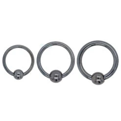 Black Niobium Captive Bead Ring (CBR) -Starfire – Body Jewelry 40014 AnatometalBlackNiobiumCaptiveBeadRingCBRSizeRun1
