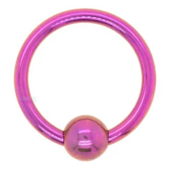 Titanium Captive Bead Ring (CBR) - Fuchsia