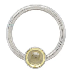 Captive Bead Ring (CBR) With Bezel-set Natural Stone -Starfire – Body Jewelry 40015 AnatometalCaptiveBeadRingCBRwithBezel setNaturalStone3.83.16SingleCIC Citrine2