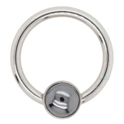 Captive Bead Ring (CBR) With Bezel-set Natural Stone -Starfire – Body Jewelry 40015 AnatometalCaptiveBeadRing CBR withBezel setNaturalStone3.83.16SingleHEC Hematite2