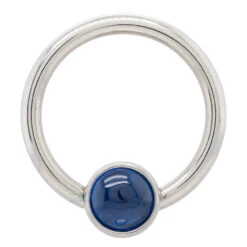 Captive Bead Ring (CBR) With Bezel-set Natural Stone -Starfire – Body Jewelry 40015 AnatometalCaptiveBeadRing CBR withBezel setNaturalStone3.83.16SingleSAC Sapphire2