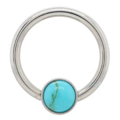 Captive Bead Ring (CBR) With Bezel-set Natural Stone -Starfire – Body Jewelry 40015 AnatometalCaptiveBeadRing CBR withBezel setNaturalStone3.83.16SingleTUC Turquoise2