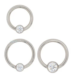 Captive Bead Ring (CBR) With Bezel-set Brilliant-Cut Gem - 16 Ga. 3/8" -Starfire – Body Jewelry 40015 AnatometalCaptiveBeadRingwithBezel setBrilliant CutGem SizeRun 2a5c6e76 028e 4a7f b69d 637c4f31feef
