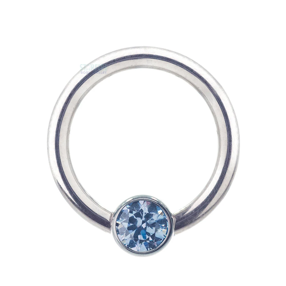 Captive Bead Ring (CBR) With Bezel-set Brilliant-Cut Gem - 16 Ga. 5/16" - Image 9