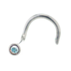 Demi Bezel-Set Crystal Nostril Screw -Starfire – Body Jewelry 40021 IndustrialStrengthBezel SetNostrilScrew1.5mmCrystalSingleAB