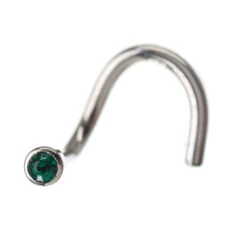 Demi Bezel-Set Crystal Nostril Screw -Starfire – Body Jewelry 40021 IndustrialStrengthBezel SetNostrilScrew1.5mmCrystalSingleEM