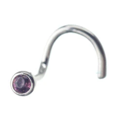 Demi Bezel-Set Crystal Nostril Screw -Starfire – Body Jewelry 40021 IndustrialStrengthBezel SetNostrilScrewSingle2mmCrystalSingleAM