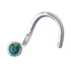 Demi Bezel-Set Crystal Nostril Screw -Starfire – Body Jewelry 40021 IndustrialStrengthBezel SetNostrilScrewSingle2mmCrystalSingleEM