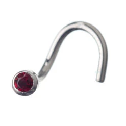 Demi Bezel-Set Crystal Nostril Screw -Starfire – Body Jewelry 40021 IndustrialStrengthBezel SetNostrilScrewSingle2mmCrystalSingleSM