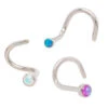 Demi Bezel-set Faceted Opal Nostril Screw 1 Demi Bezel-set Faceted Opal Nostril Screw -Starfire – Body Jewelry 40021 IndustrialStrengthDemiBezel setFacetedOpalNostrilScrewAsstGroup1