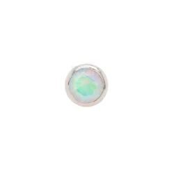 Demi Bezel-set Faceted Opal Nostril Screw -Starfire – Body Jewelry 40021 IndustrialStrengthI.S.DemiBezel setFacetedOpalNostrilScrewSingle2mmWaterOpal2