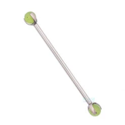 Natural Stone Ball In Prong's Industrial Barbell -Starfire – Body Jewelry 40022 IndustrialStrengthNaturalStoneBallinProng sIndustrialBarbellSingleJA4mm1