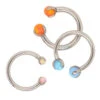 Circular Barbell With Opal Balls In Prong's -Starfire – Body Jewelry 40025 IndustrialStrengthCircularBarbellwithOpalBallsinProng sAsstGroup