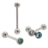 Low Profile Faceted Gem Tongue Barbell -Starfire – Body Jewelry 40026 IndustrialStrengthFacetedGemTongueBarbellAsstGroup1