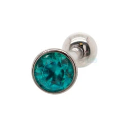 Low Profile Faceted Gem Tongue Barbell -Starfire – Body Jewelry 40026 Industrial Strength Faceted Gem Tongue Barbell Single MGCZ 1