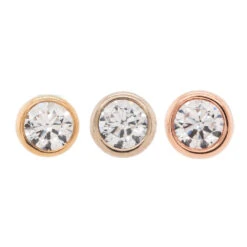 Bezel-Set Threaded End In Gold With White CZ