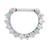 "Odyssey" Clicker #5 With Faceted Gems - 16 Ga. 1/4" Post -Starfire – Body Jewelry 40056 IndustrialStrengthI.S.Odyssey Clicker 5withFacetedGems 16ga.1 4 postSingleSHNCZ ParadiseShineCZ5.16Diam1