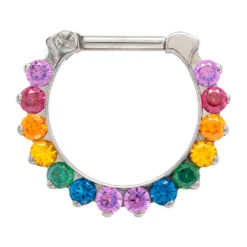 "Odyssey" Clicker #5 With Faceted Gems - 5/16" Post (longer) - Custom Color Combos