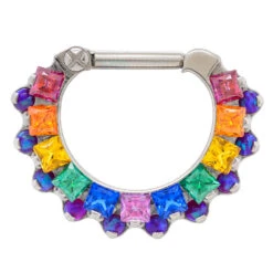 "Aphrodite" Clicker #35 With Faceted Gems & Opals - 5/16" Post (longer) - Custom Color Combos -Starfire – Body Jewelry 40057 IndustrialStrengthI.S.AphroditeClicker35withFacetedGems Opals 1.4postlonger customcolorcombosSingle16ga.1.4x5.16RainbowPatternSL SleepyLavender1 0cc0c839 a88a 46d1 8ad9 f4c82005c0e7
