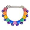 "Aphrodite" Clicker #35 With Faceted Gems & Opals - 1/4" Post - Custom Color Combos -Starfire – Body Jewelry 40057 IndustrialStrengthI.S.AphroditeClicker35withFacetedGems Opals 1.4postlonger customcolorcombosSingle16ga.1.4x5.16RainbowPatternSL SleepyLavender1 6d4c0de4 0248 4083 aec9 1a564f6dadb5