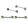 Natural Stone Forward Facing Nipple Barbells In Bezel's - Pair -Starfire – Body Jewelry 40061 IndustrialStrengthNaturalStoneForwardFacingNippleBarbellsinBezelsAsstGroup1