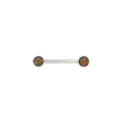 Opal Cabochon Forward Facing Nipple Barbell In Bezel's - Single -Starfire – Body Jewelry 40061 IndustrialStrengthOpalCabochonForwardFacingNippleBarbellinBezel s singleSingle4mmBKO21