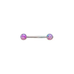 Opal Cabochon Forward Facing Nipple Barbell In Bezel's - Single -Starfire – Body Jewelry 40061 IndustrialStrengthOpalCabochonForwardFacingNippleBarbellinBezel s singleSingle4mmMG1