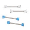 Faceted Gem Forward Facing Nipple Barbells In 3-Prong's - Pair -Starfire – Body Jewelry 40062 IndustrialStrength I.S.FacetedGemForwardFacingNippleBarbellsin3 Prongs pairAsstGroup5