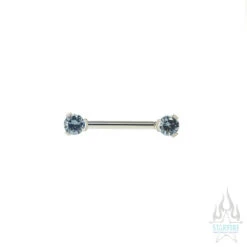Faceted Gem Forward Facing Nipple Barbell In 3-Prong's - Single -Starfire – Body Jewelry 40062 IndustrialStrengthNippleBarbellswithFront FacingCZ sin3 Prongs singleSingleOGCZ4mm