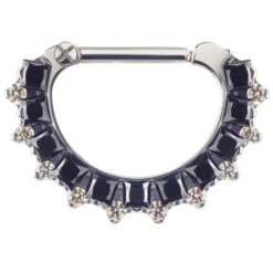 "Dione" Clicker #36 With Princess-Cut & Round Faceted Gems - 5/16" Post (longer) - Custom Color Combos