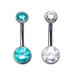 Ball-Set Faceted Gem Navel Curve -Starfire – Body Jewelry 40078 IndustrialStrengthBall SetFacetedGemNavelCurveAsstGroup3