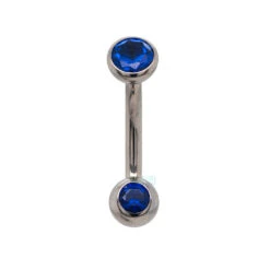 Ball-Set Faceted Gem Navel Curve -Starfire – Body Jewelry 40078 IndustrialStrengthBall SetFacetedGemNavelCurveSingleDBUS4mm