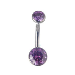 Ball-Set Faceted Gem Navel Curve -Starfire – Body Jewelry 40078 IndustrialStrengthBall SetFacetedGemNavelCurveSingleFPU6mm1