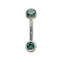 Ball-Set Faceted Gem Navel Curve -Starfire – Body Jewelry 40078 IndustrialStrengthBall SetFacetedGemNavelCurveSingleGCZ4mm1
