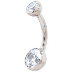 Ball-Set Faceted Gem Navel Curve -Starfire – Body Jewelry 40078 IndustrialStrengthBall SetFacetedGemNavelCurveSingleWCZ6mm2