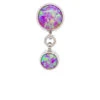 Reverse Dangle Bezel-Set Opal Navel Curve With Dangle #1