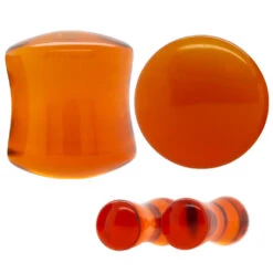 Stone Plugs - Dark Amber Quartz