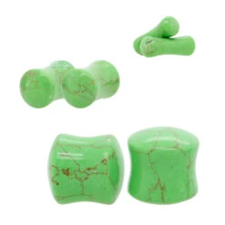 Stone Plugs - Light Green Turquoise