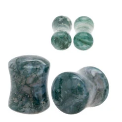 Stone Plugs - Moss Agate
