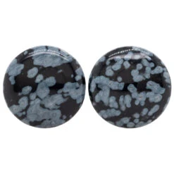 Stone Plugs - Snowflake Obsidian -Starfire – Body Jewelry 40127 OracleBodyJewelryStonePlugsSingleSnowflakeObsidian1.22