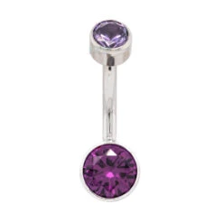 Bezel-set Brilliant-Cut Navel Curve -Starfire – Body Jewelry 40172 AnatometalBezel SetBrilliantRoundNavelCurveSingle6mmAL1