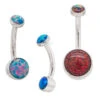 Bezel-set Opal Navel Curve -Starfire – Body Jewelry 40172 AnatometalBezel SetOpalNavelCurveAsstGroup7