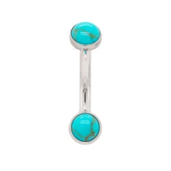Bezel-set Stone Cabochon Navel Curve -Starfire – Body Jewelry 40172 AnatometalBezel SetStoneCabochonNavelCurveSingle4mmTUC1
