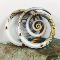 Heart Filigree Glass & Gold Spirals - ONE PAIR ONLY -Starfire – Body Jewelry 40176 Heart Filigree Spirals off GHS Insta 901e38cd c9d6 4cf4 a4b2 30d74f131f80