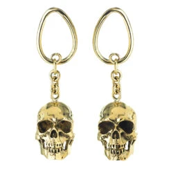 Cranio (Skull) Hangers -Starfire – Body Jewelry 40178 DiabloOrganicsCranio Skull BrassHangers1