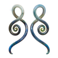 Glass Mini Squids - Green Pearl With Dark Tips