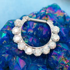 "Odyssey" Clicker #10 With Faceted Gems - 16 Ga. 1/4" Post